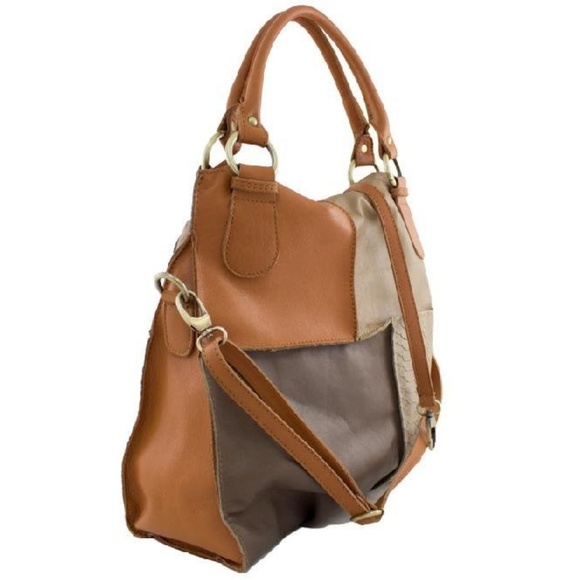 Etasico Leather Handbag Patchwork Snakeskin Bag - Picture 2 of 8